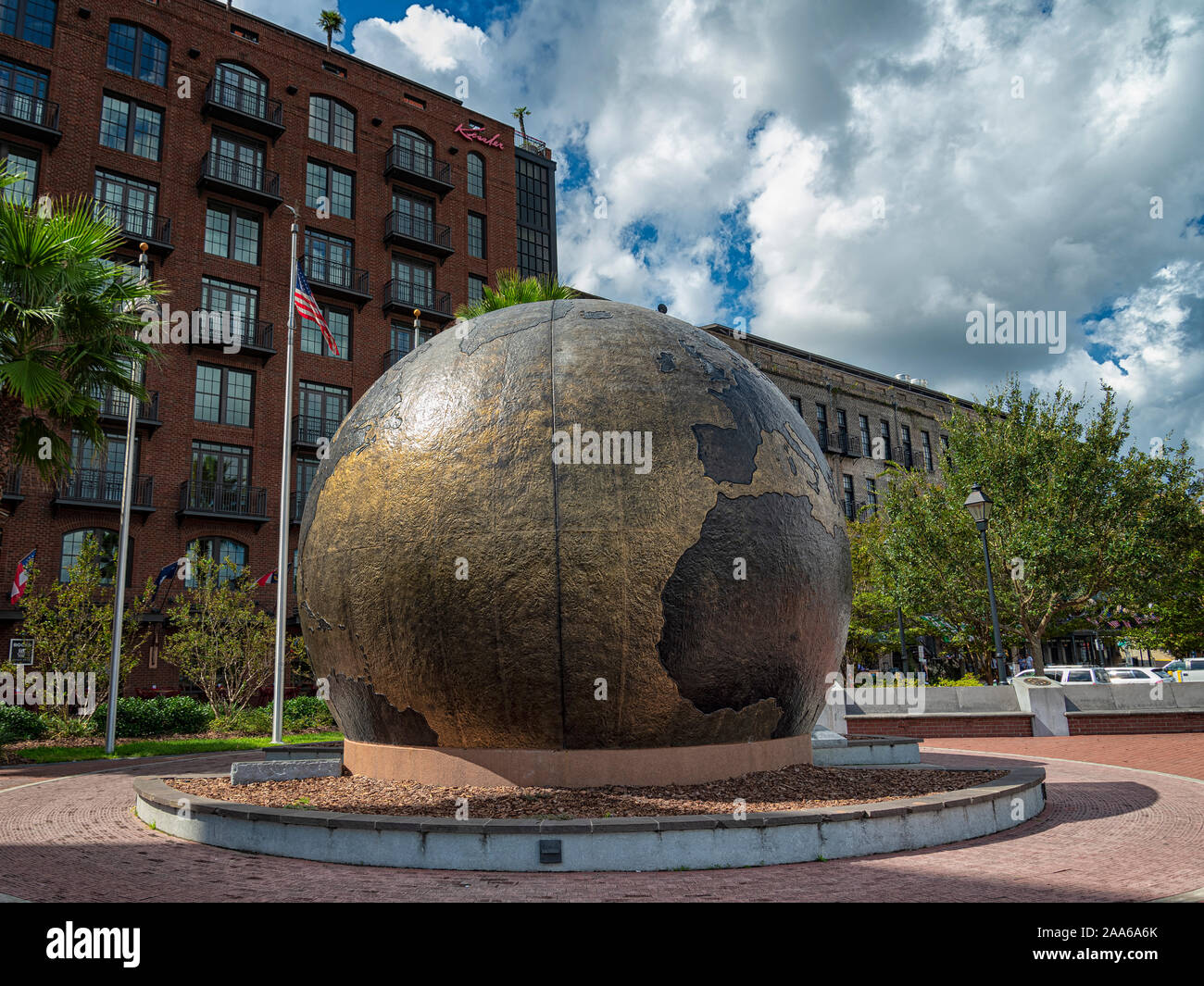 Weltkrieg-II-Denkmal in Savannah, Georgia. Stockfoto