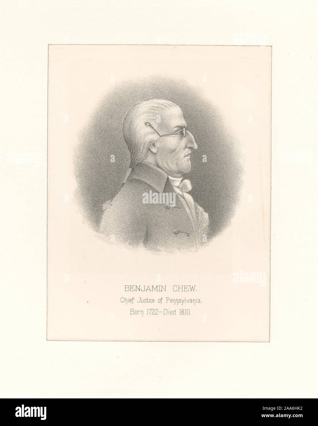 Druckgrafiker gehören Henry Bryan Hall, John sartain und James Smillie. Titel aus dem Kalender der Emmet Sammlung. EM 8600; Benjamin Kauen, Präsident des Obersten Gerichtshofs von Pennsylvania Stockfoto