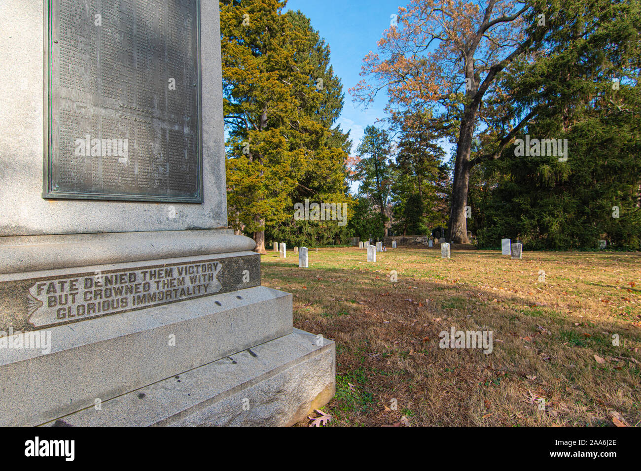 Friedhof und Statue des Bürgerkrieges Stockfoto
