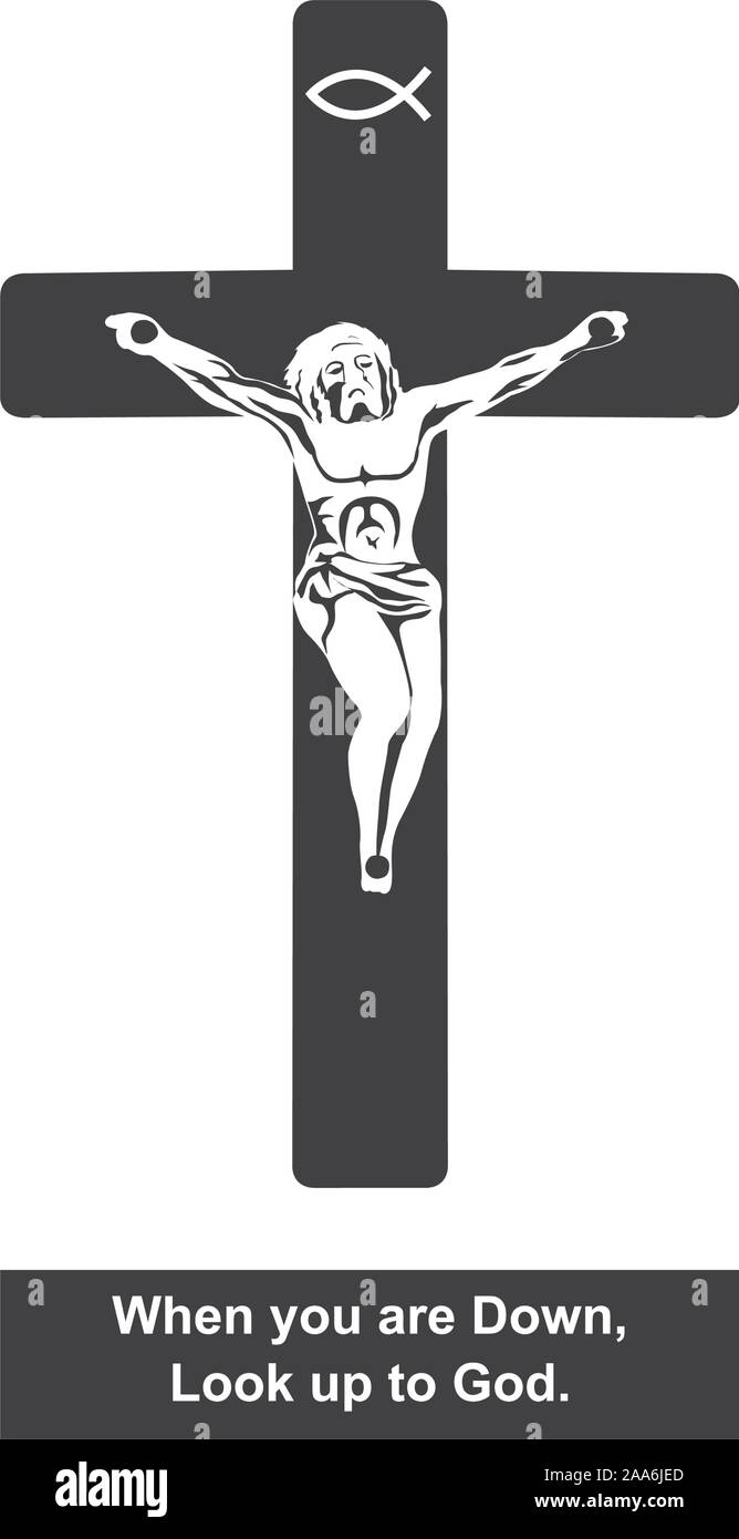 Das Christentum. Diese Abbildung für Kruzifix Symbol, das christliche Überzeugungen stellt erklären. Stock Vektor