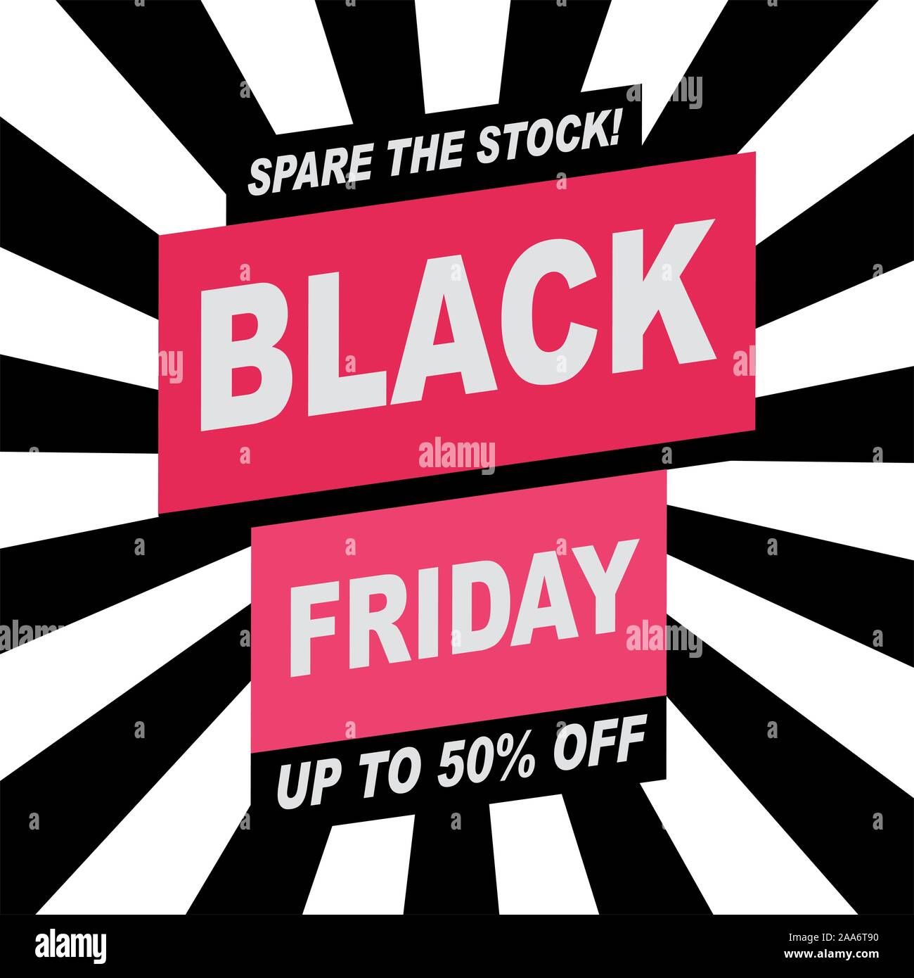 Schwarzer Freitag banner Template Design. Angebot. Am Ende der Saison besondere begrenzte Verkäufe. Rabatte, 50 aus. Stock Vektor