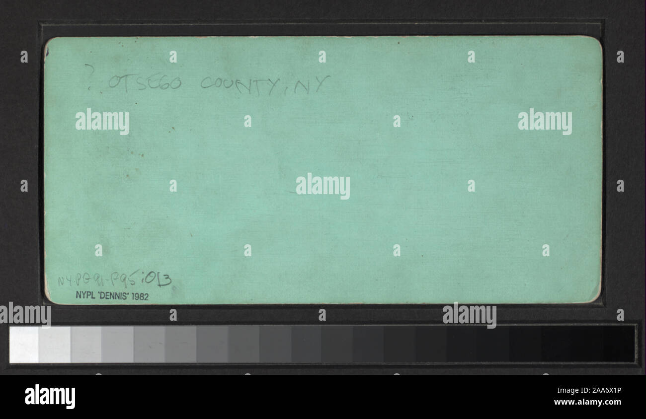 Blick von W. L. Sutton, E.&HT Anthony, W. L. Hall und andere Fotografen und Verlage. Robert Dennis Sammlung von stereoskopische Ansichten. Titel von Cataloger'. Blick auf das südliche Reihe von New York einschließlich Broome, Chenango, Cortland, Schuyler, Steuben Tioga und Tompkins Grafschaften; Norwich, einschließlich gruppenporträts, Marathon, einschließlich einer Darstellung der Quilts; Homer, einschließlich einer Akademie; Kutabali; Molkerei Operations bei Düren; Kommissionierung Hopfen in Otsego; das gas Haus am Waverly, Dam und fällt bei Fall Creek; Red Rock Ölderrickkräne; Cayuta Glen; Menschen fahren, und einen Blick auf eine gr Stockfoto