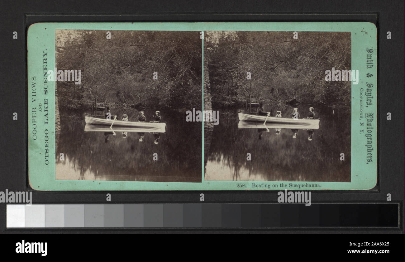 Blick von W. L. Sutton, E.&HT Anthony, W. L. Hall und andere Fotografen und Verlage. Robert Dennis Sammlung von stereoskopische Ansichten. Titel von Cataloger'. Blick auf das südliche Reihe von New York einschließlich Broome, Chenango, Cortland, Schuyler, Steuben Tioga und Tompkins Grafschaften; Norwich, einschließlich gruppenporträts, Marathon, einschließlich einer Darstellung der Quilts; Homer, einschließlich einer Akademie; Kutabali; Molkerei Operations bei Düren; Kommissionierung Hopfen in Otsego; das gas Haus am Waverly, Dam und fällt bei Fall Creek; Red Rock Ölderrickkräne; Cayuta Glen; Menschen fahren, und einen Blick auf eine gr Stockfoto