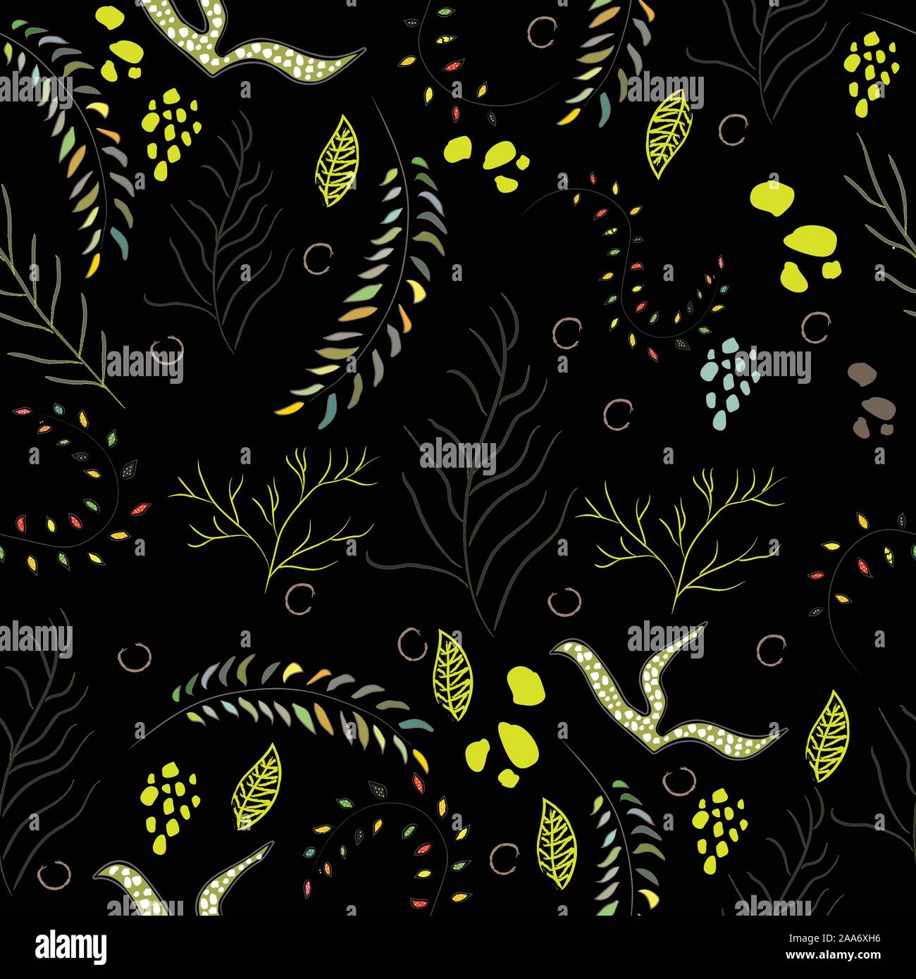 Nahtlose Algen nahtlose Muster. Moderne digitale Design. Marine, Sich wiederholendes Muster. Modern im skandinavischen Stil. Moderne Farben und Design. Stock Vektor