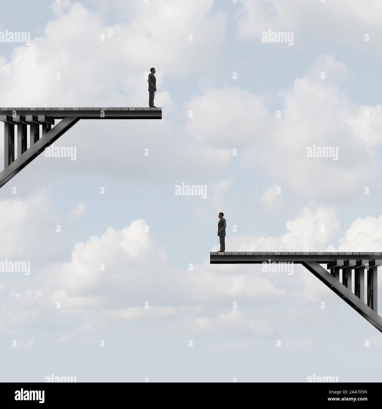 Business Connection Herausforderung und internationale Verbindungen Konzept mit 3D-Illustration Elemente. Stockfoto