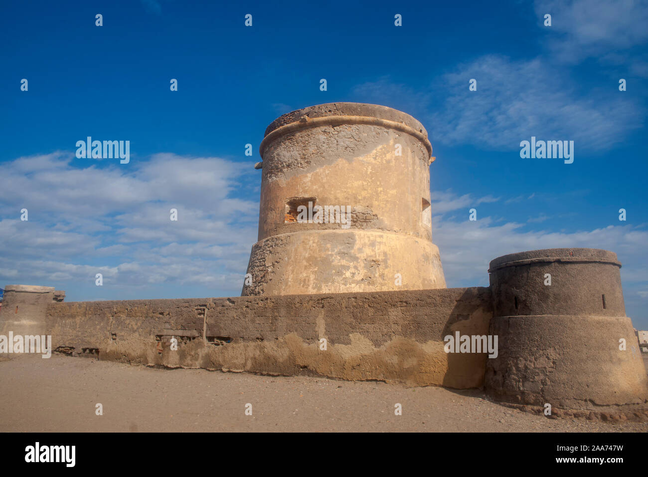 Turm von San Miguel de Cabo de Gata, Almeria Stockfoto
