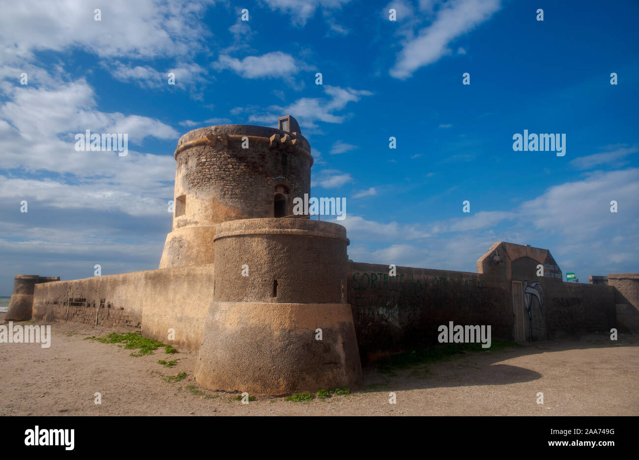 Turm von San Miguel de Cabo de Gata, Almeria Stockfoto