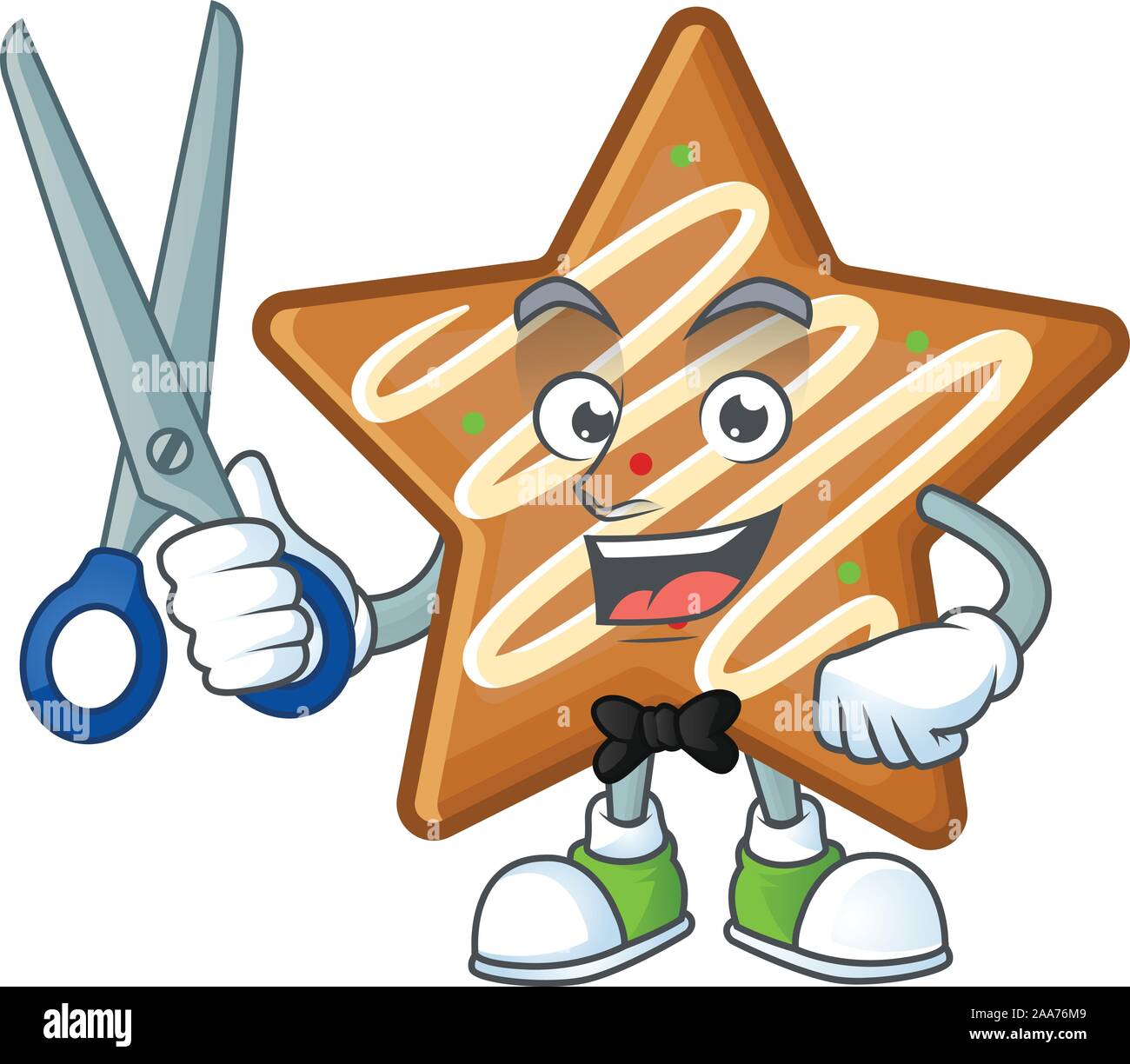 Cartoon knusprige star Cookies mit dem Zeichen Friseur Stock Vektor