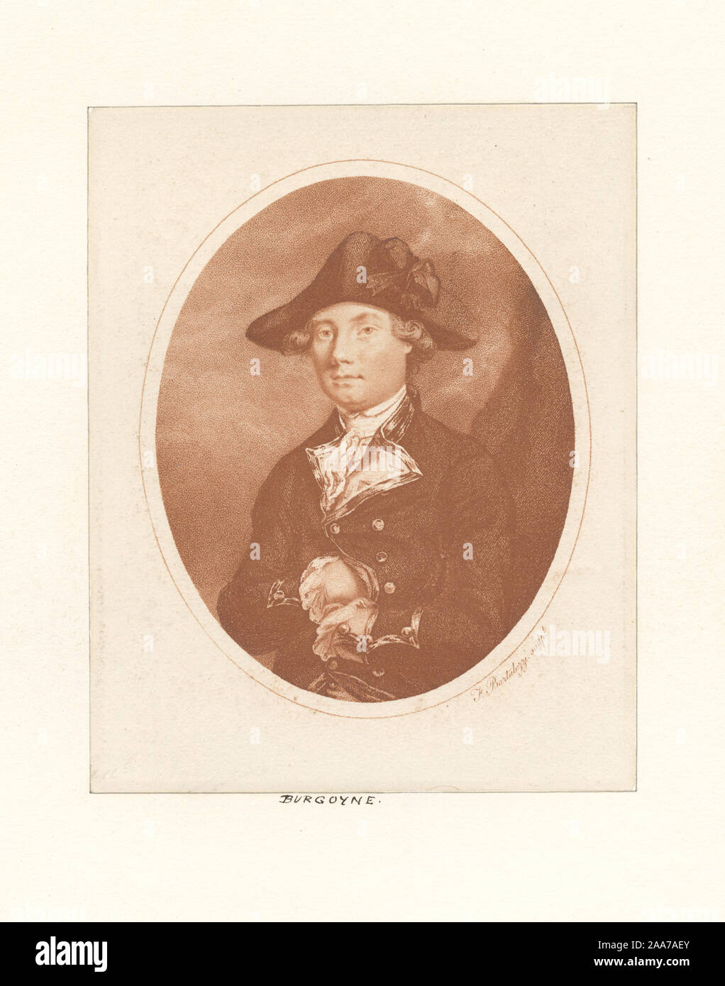 Druckgrafiker gehören Francesco Bartolozzi Longacre, James Barton und Alexander Heu Ritchie. Titel aus dem Kalender der Emmet Sammlung. EM 8570 Verfasserangabe: F. Bartolozzi; Burgoyne Stockfoto