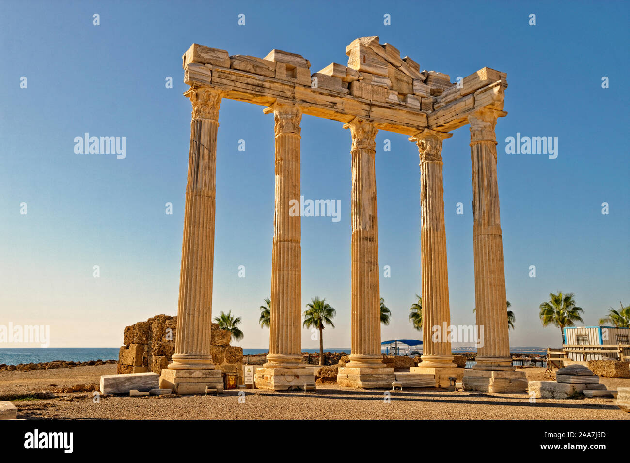 Tempel des Apollo in Side, Türkei. Stockfoto