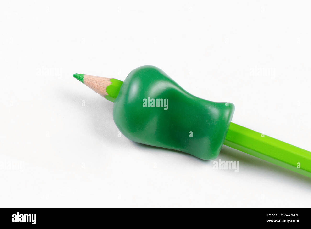 Schreibgerät für Hilfe durch falsche Holding der Bleistift Stockfoto