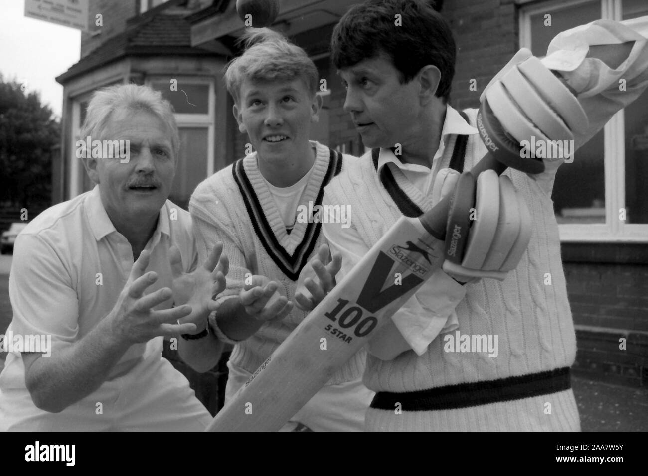 YTV Emmerdale Farm Cricket Match 1990 Stockfoto