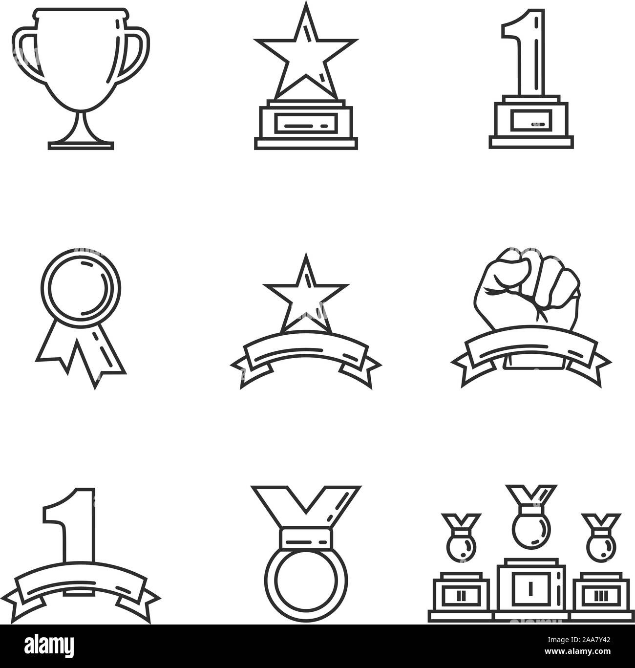 Award Symbol goldenen Bechern für Gewinner. Sport Trophy. Lineare Stil. Vector Illustration Stock Vektor