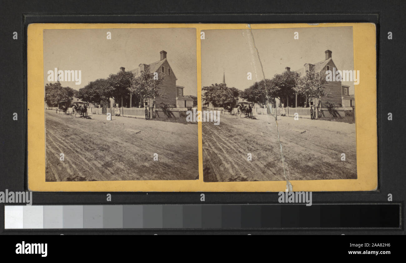 Blick von W. Lange, Gilbert & Speck, R. Newell & Sohn und andere Fotografen und Verlage. Robert Dennis Sammlung von stereoskopische Ansichten. Blick auf Cape May, vor allem Surfen und Badegäste, und wie Straßen, Hotels, Wohnungen, einem Esszimmer, Gruppe Porträts.; Cape May, New Jersey. [Street Scene.] Stockfoto