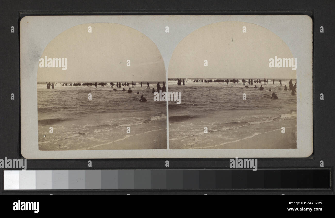 Blick von W. Lange, Gilbert & Speck, R. Newell & Sohn und andere Fotografen und Verlage. Robert Dennis Sammlung von stereoskopische Ansichten. Blick auf Cape May, vor allem Surfen und Badegäste, und wie Straßen, Hotels, Wohnungen, einem Esszimmer, Gruppe Porträts.; Cape May, New Jersey. [View der Watvögel.] Stockfoto