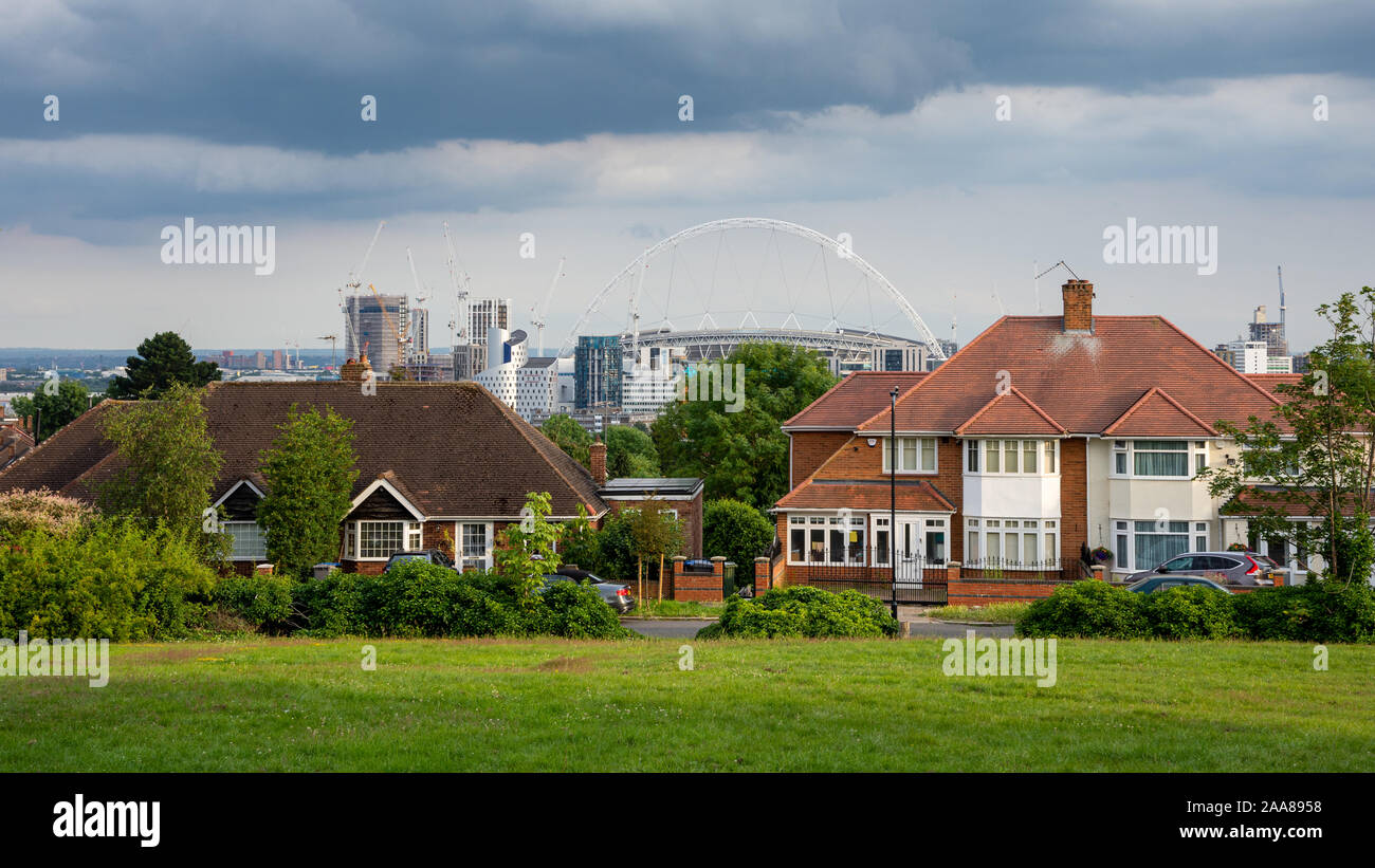 London, England, UK Juli 7, 2019 Das Wembley Stadion Arch und