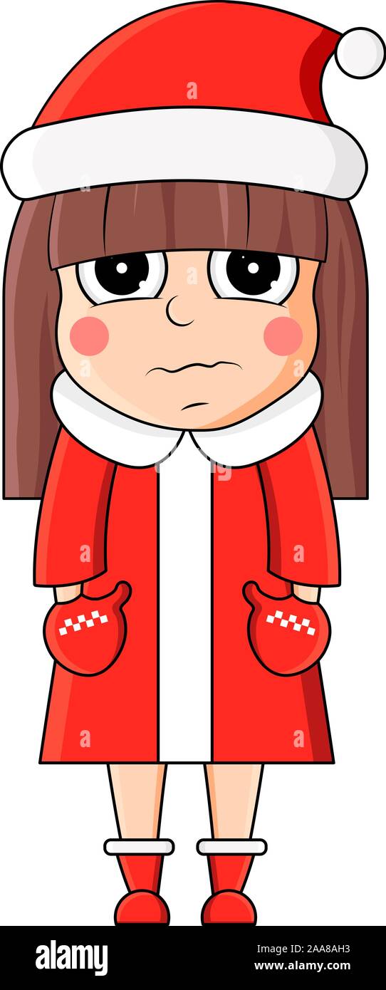 Winter süße Mädchen. Neues Jahr und Weihnachten nette Reihe von schönen Mädchen. Stock Vektor