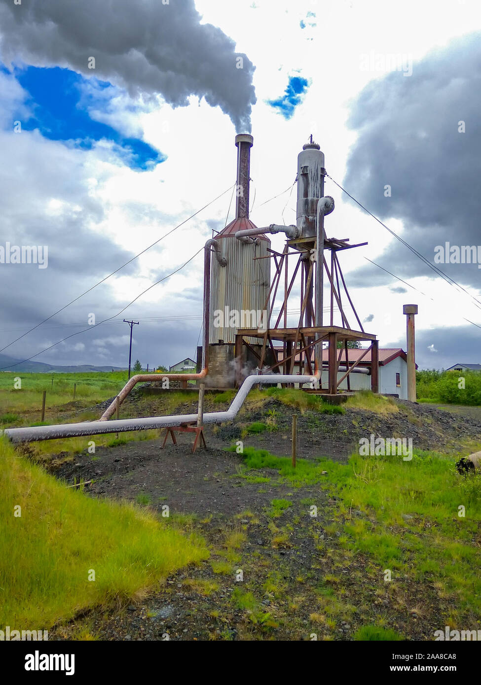 Thermische Energie Produktion entfernt. Natürliche Energie. Island. Stockfoto