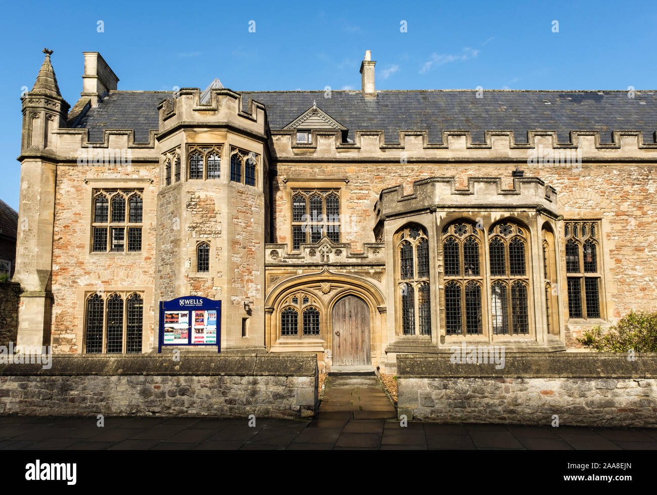 Jahrhundert der Musikfakultät in der Domschule gegründet 909 AD. Wells, Mendip, Somerset, England, Großbritannien, Großbritannien Stockfoto