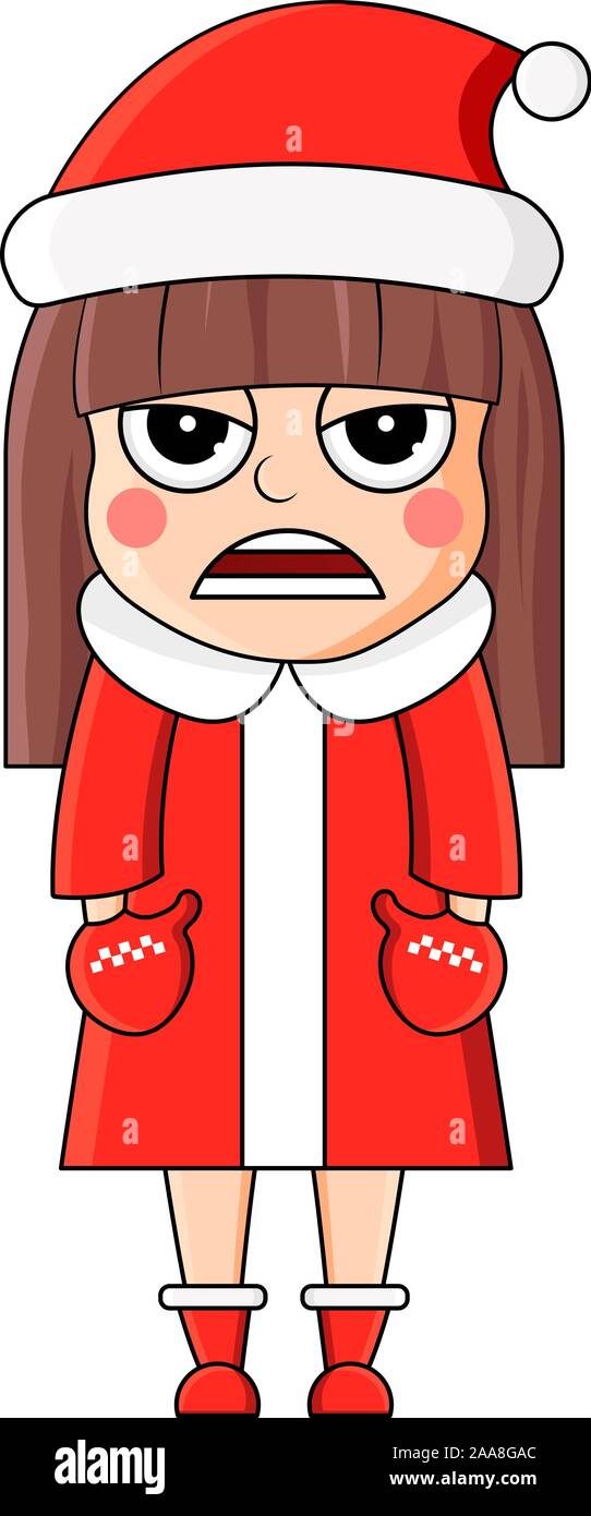 Winter süße Mädchen. Neues Jahr und Weihnachten nette Reihe von schönen Mädchen. Stock Vektor