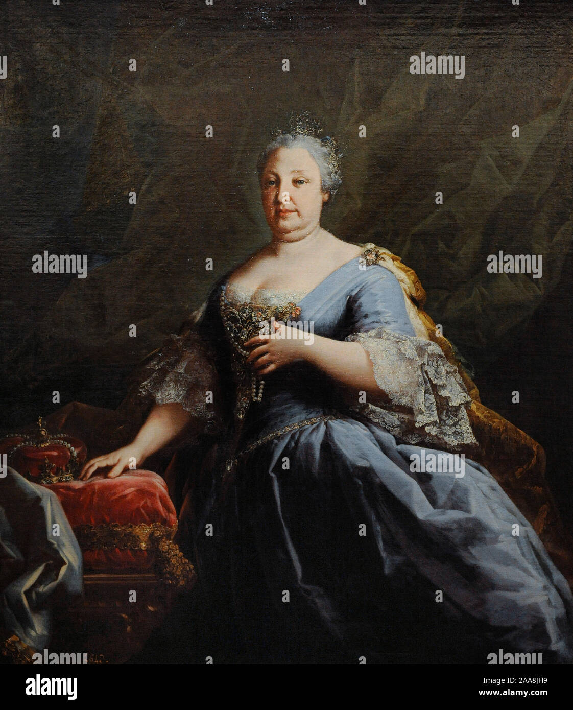 Barbara von Portugal (1711-1758). Königin von Spanien. Anonym Porträt. Mitte des 18. History Museum. Madrid. Spanien. (Auf Kredit, Prado Museum, Madrid). Stockfoto