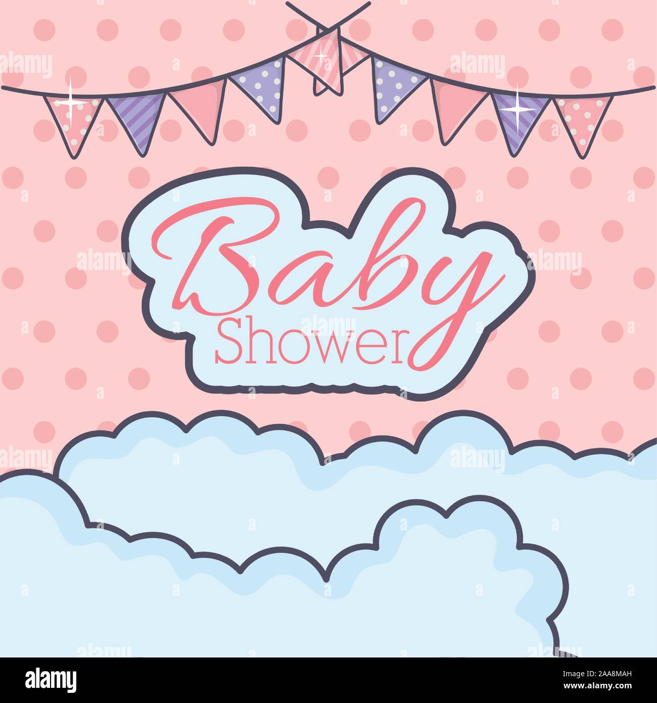 Baby bunting Wolken Dekoration Vector Illustration Stock Vektor