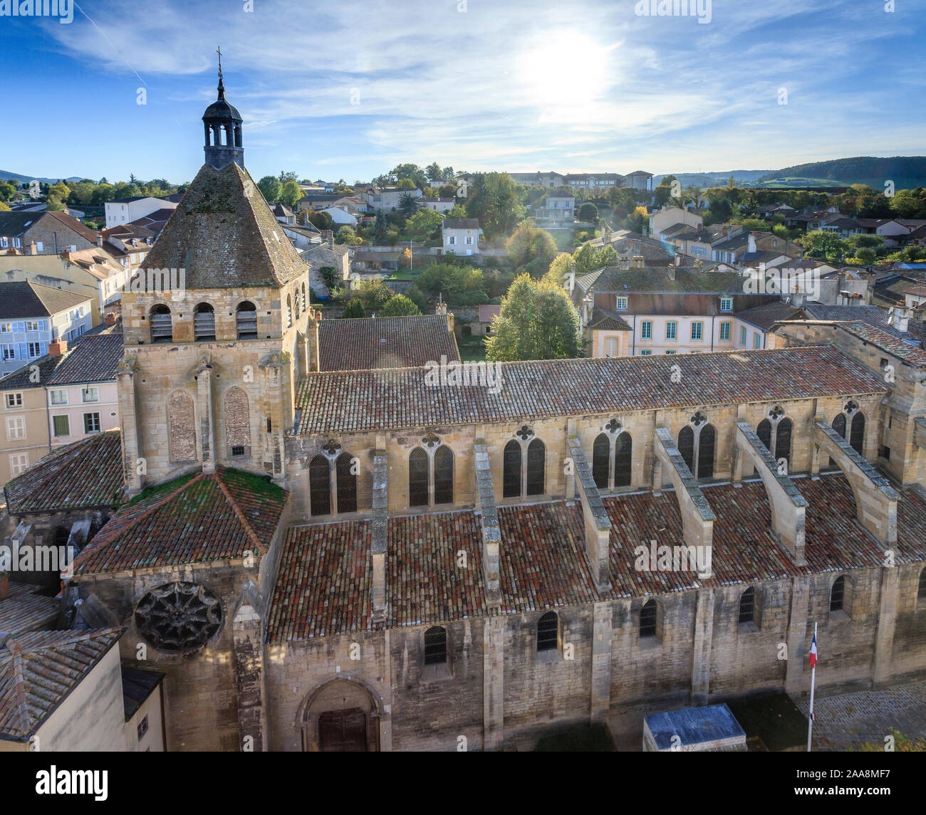 Frankreich, Saone-et-Loire, Maconnais, Cluny, Cluny Benediktinerabtei von der Tour du Fromage // Frankreich, Saône-et-Loire (71), Mâconnais, Cluny, l'ab Stockfoto