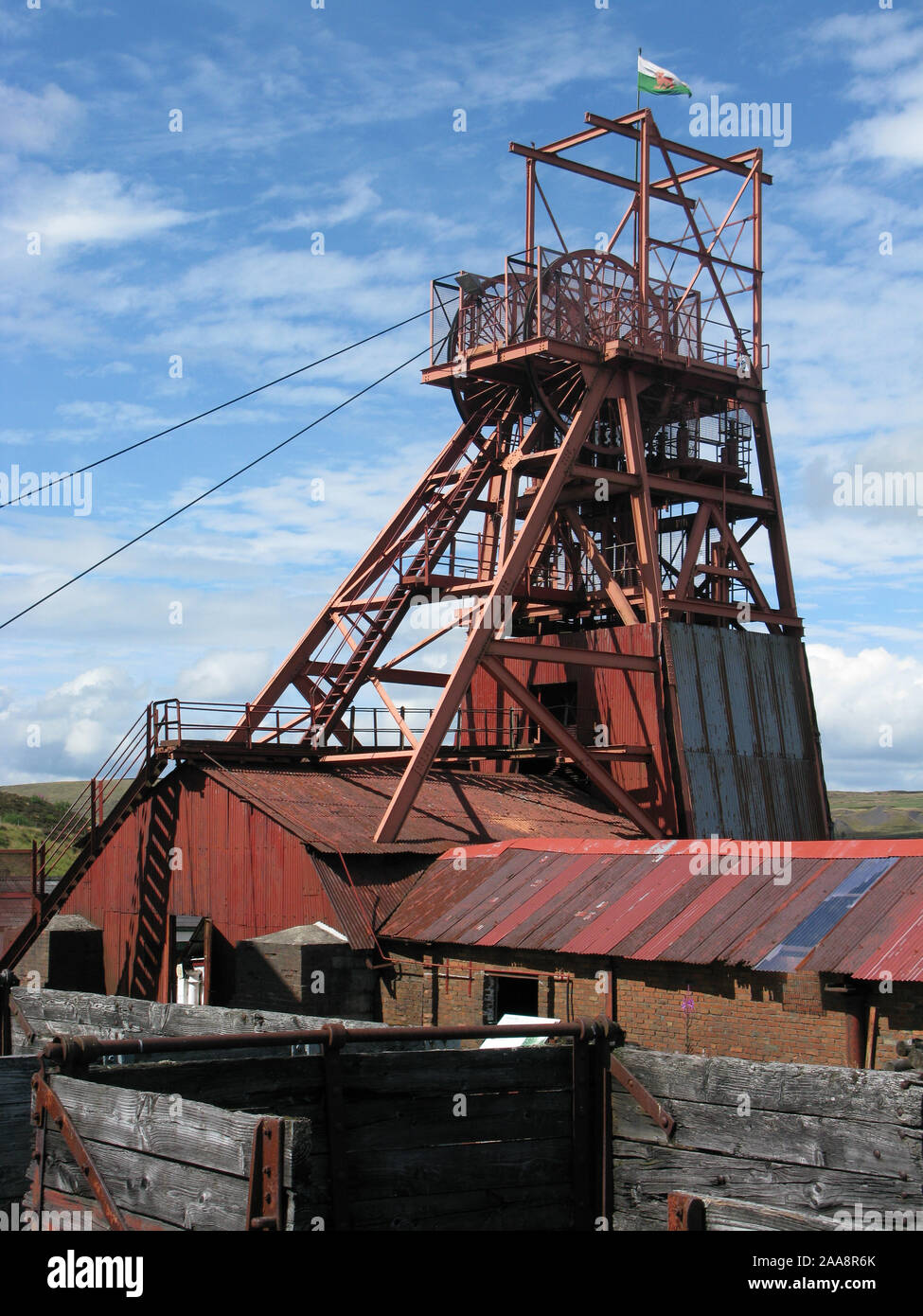 Die verwinkelten Haus am Big Pit Coal Mine (National Coal Museum), Blaenafon, Kreuzfahrten in Wales, Großbritannien. Stockfoto