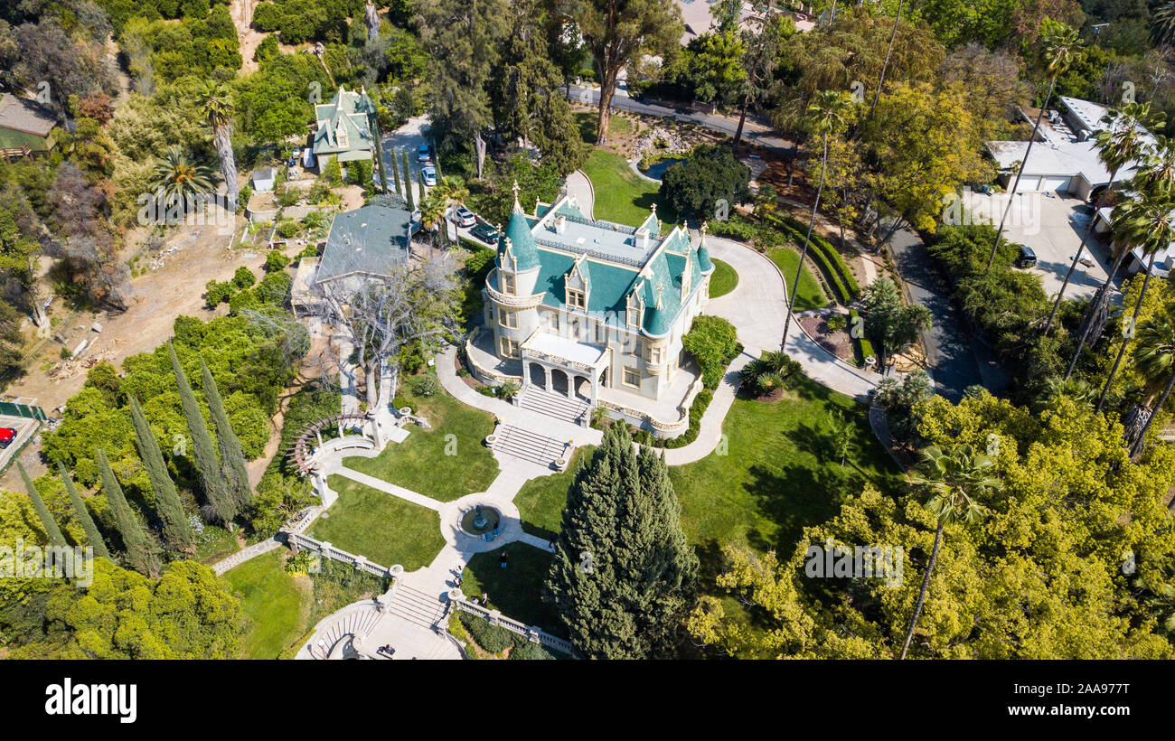 Kimberly Crest Haus und Gärten, Redlands, CA Stockfoto