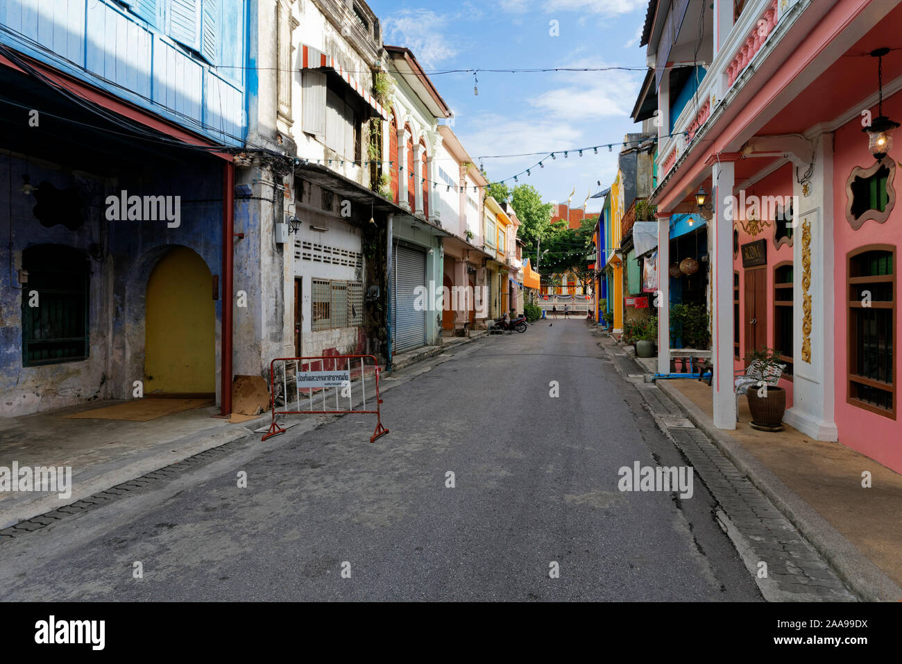 Soi Romanee, Chinesisch-Portugiesische Geschäftshäuser, Phuket Town, Thailand Stockfoto