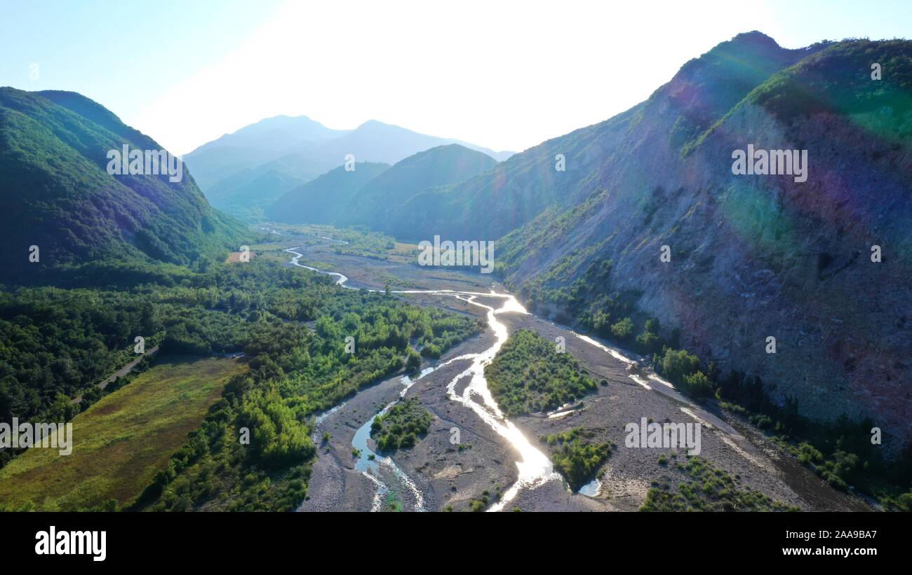 Der Bereich der Trias Gips erstreckt sich über 10 km entlang der oberen Tal der Secchia River zwischen den Castelnovo ne' Monti und Villa Minozzo Stockfoto