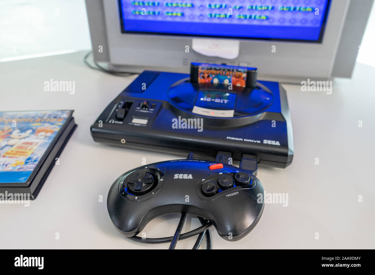 Drive Sega Meda-spiele Konsole aus den 80er Jahren Stockfoto