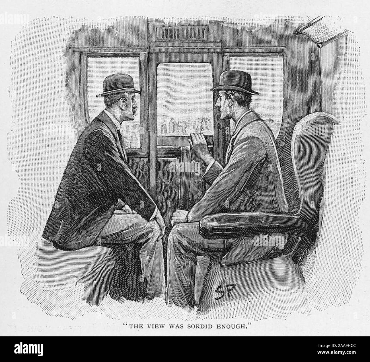 Die ABENTEUER DER NAVAL VERTRAG Abbildung für die 1893 kurze Geschichte über Sherlock Holmes von Arthur Conan Doyle. Holmes im rechten mit Dr. Watson. Stockfoto