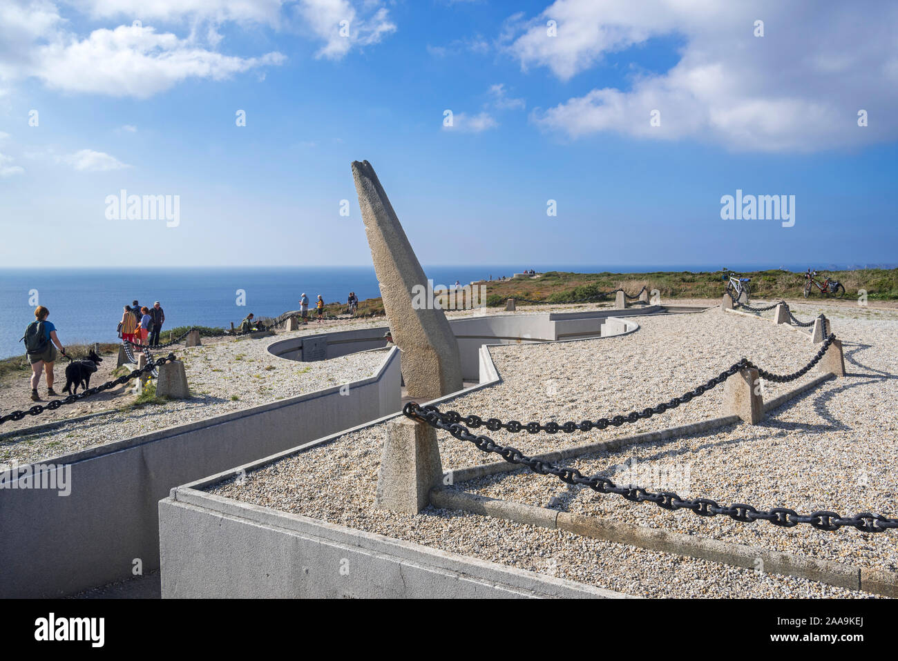 Mémorial de l'Aéronautique Navale, Flieger in den Atlantischen Ozean verloren, Cap de la Chèvre, Halbinsel Crozon, Finistère, Bretagne, Frankreich Stockfoto