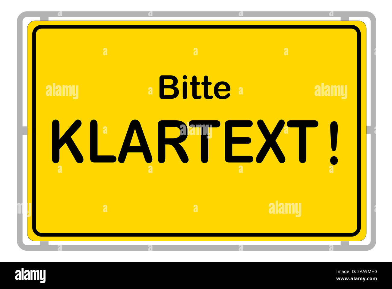Deutsch: Text in klarer, bitte! Stockfoto