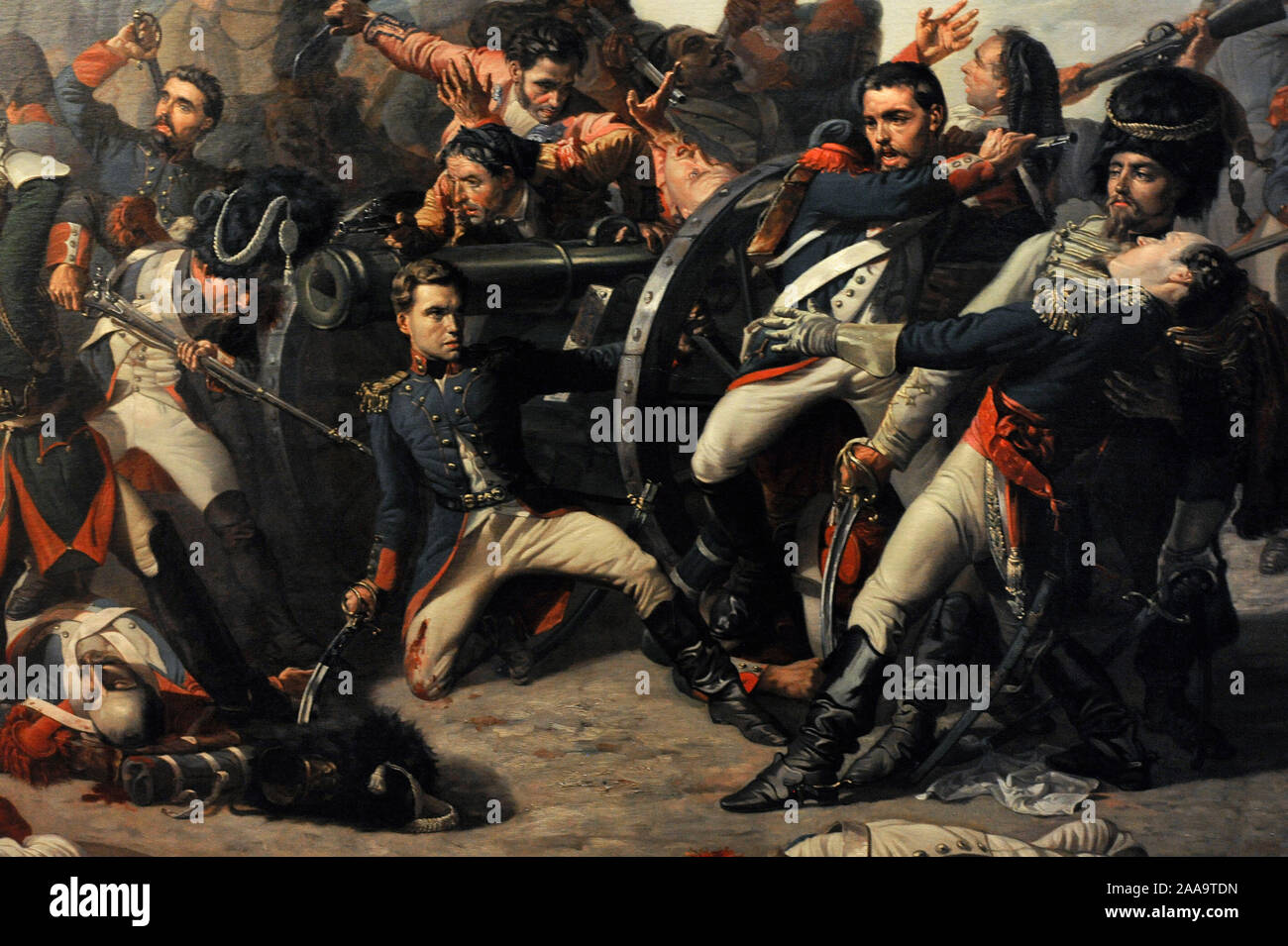 Luis Daoiz y Torres (1767-1808). Spanischen Militär. Tod von daoiz und Verteidigung der Monteleon Park, 1862. Detail. Malerei von Manuel Castellano (1826-1880). History Museum. Madrid. Spanien. Stockfoto