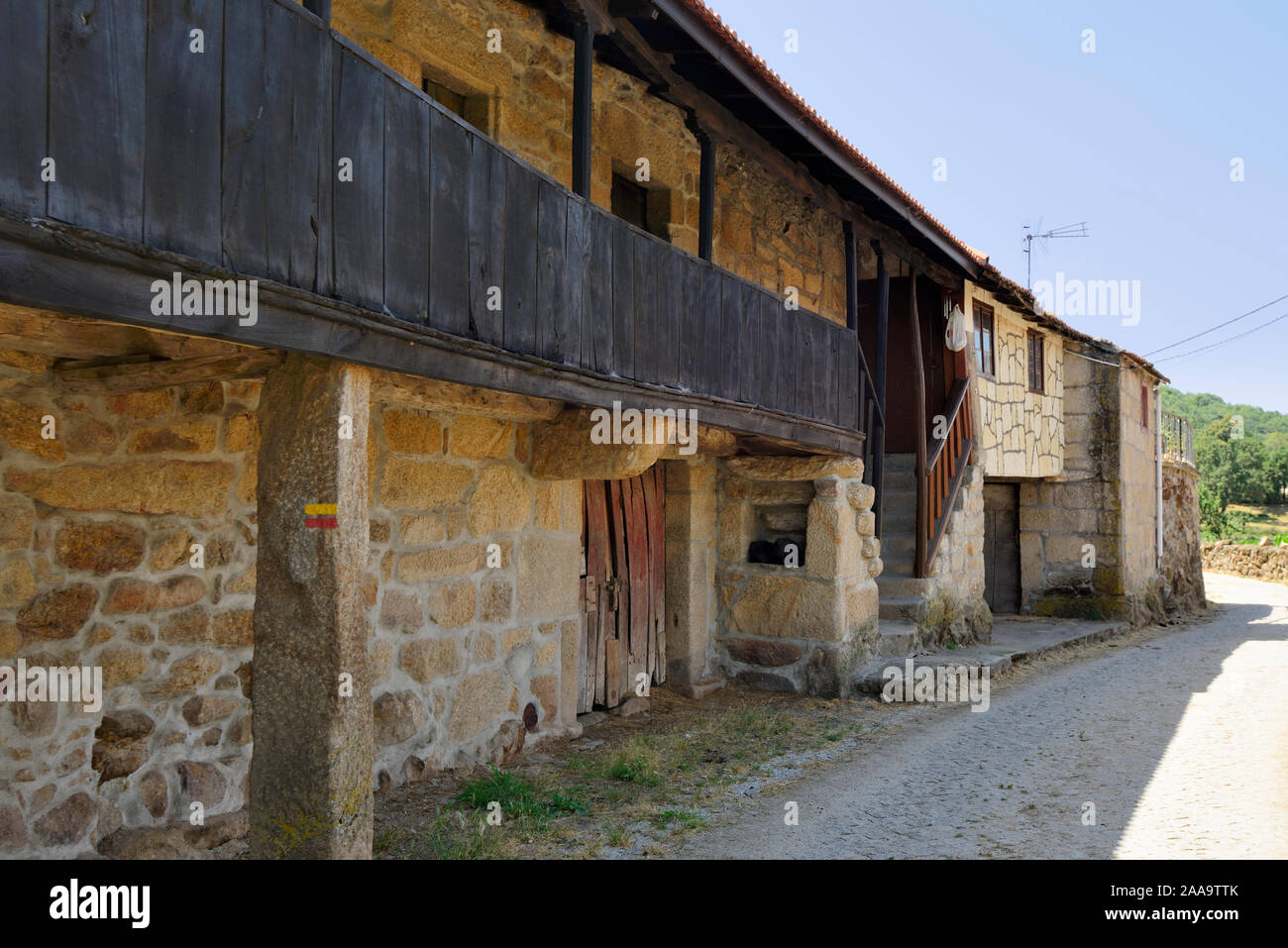 Traditionelles Haus am Tourem. Nationalpark Peneda Geres, Portugal Stockfoto