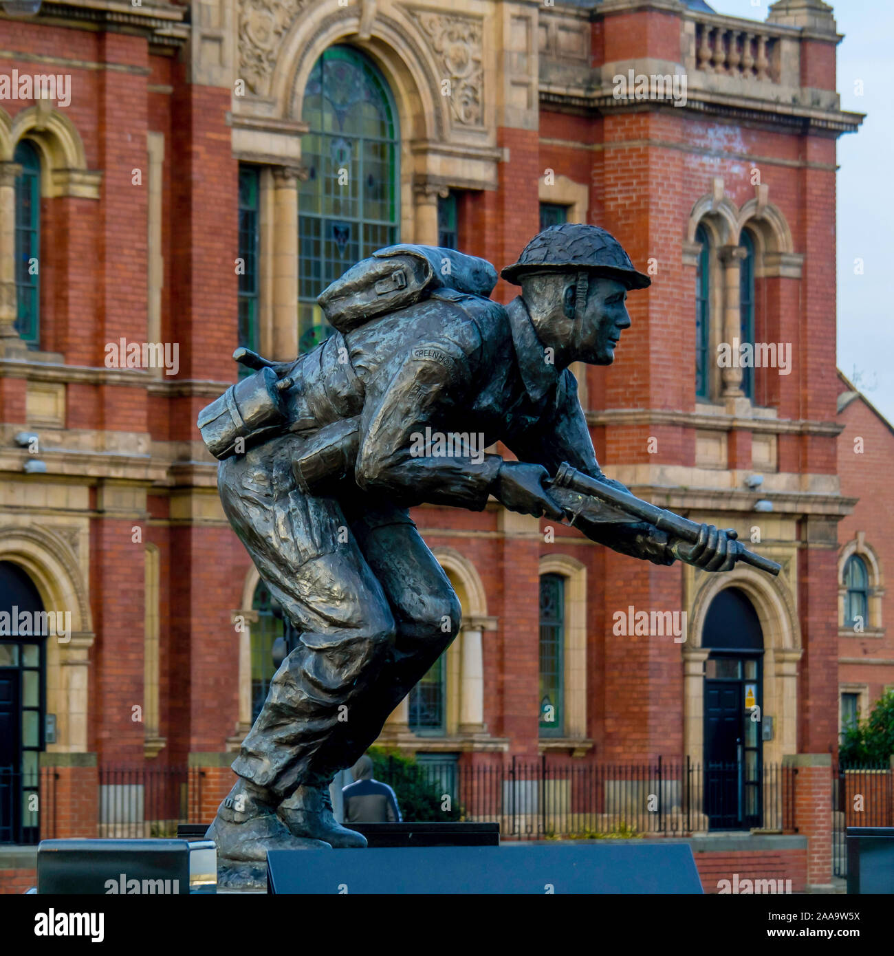Denkmal für Stanley Elton Hollis der einzige Soldat, Victoria-Kreuz am d-Day, 6. Juni 1944 in seine Heimat Stadt Middlesbrough zu gewinnen Stockfoto