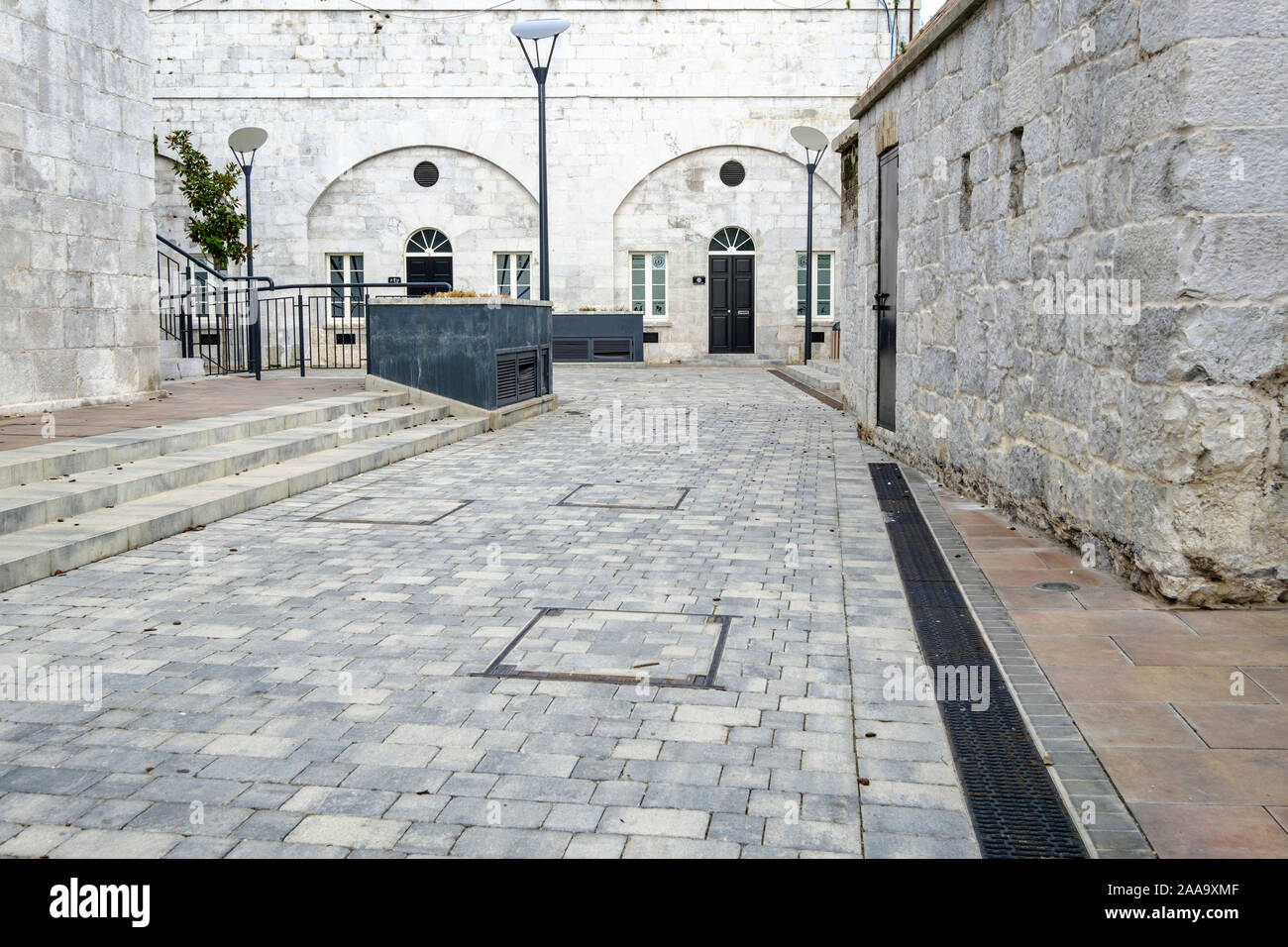 Wellington vorderen Einheiten, Line Wall Road, Gibraltar Stockfoto