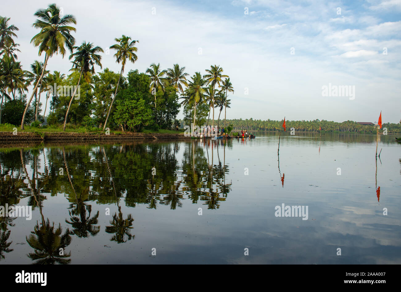 Morgen Szenen in Kerala Backwaters Stockfoto