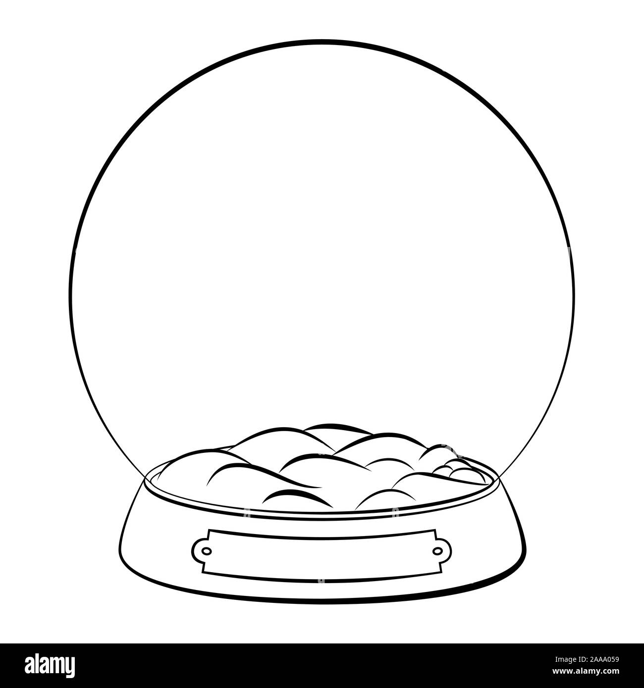 Schneekugel Grobentwurf, Christmas Ball auf weißem Hintergrund. Vektor Glas Schneeball Linienform. Traditionelle winter Urlaub Dekoration cryst Stock Vektor