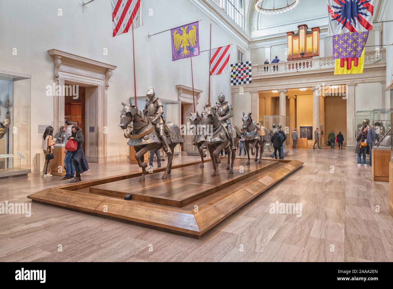 Rüstungsausstellung im Metropolitan Museum of Art The Met in New York. Stockfoto