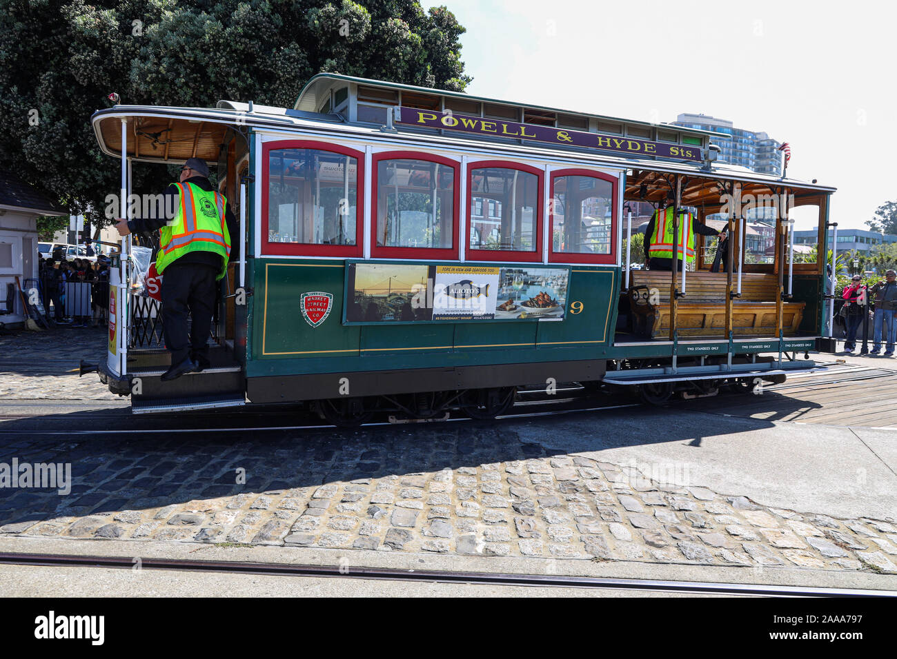 SFMTA Seilbahn Drehscheibe Bahnhof am Hyde und Strand Straßen Stockfoto