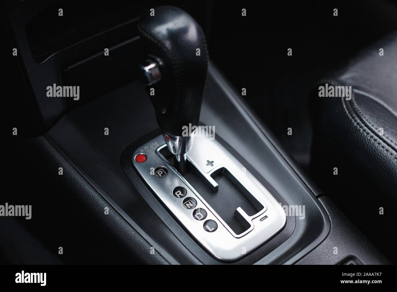 Automatikgetriebe Auto, Detail der modernen Innenraum, in der Nähe Stockfoto