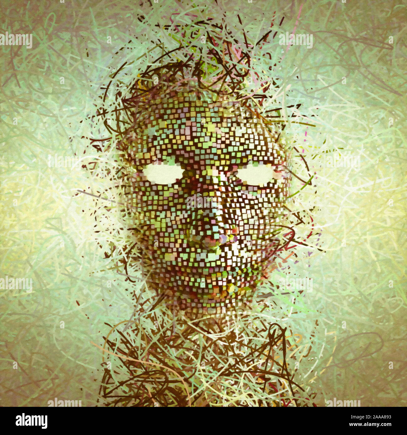 Surreale Maske Digitale Kunst 3d Rendering Stockfotografie Alamy
