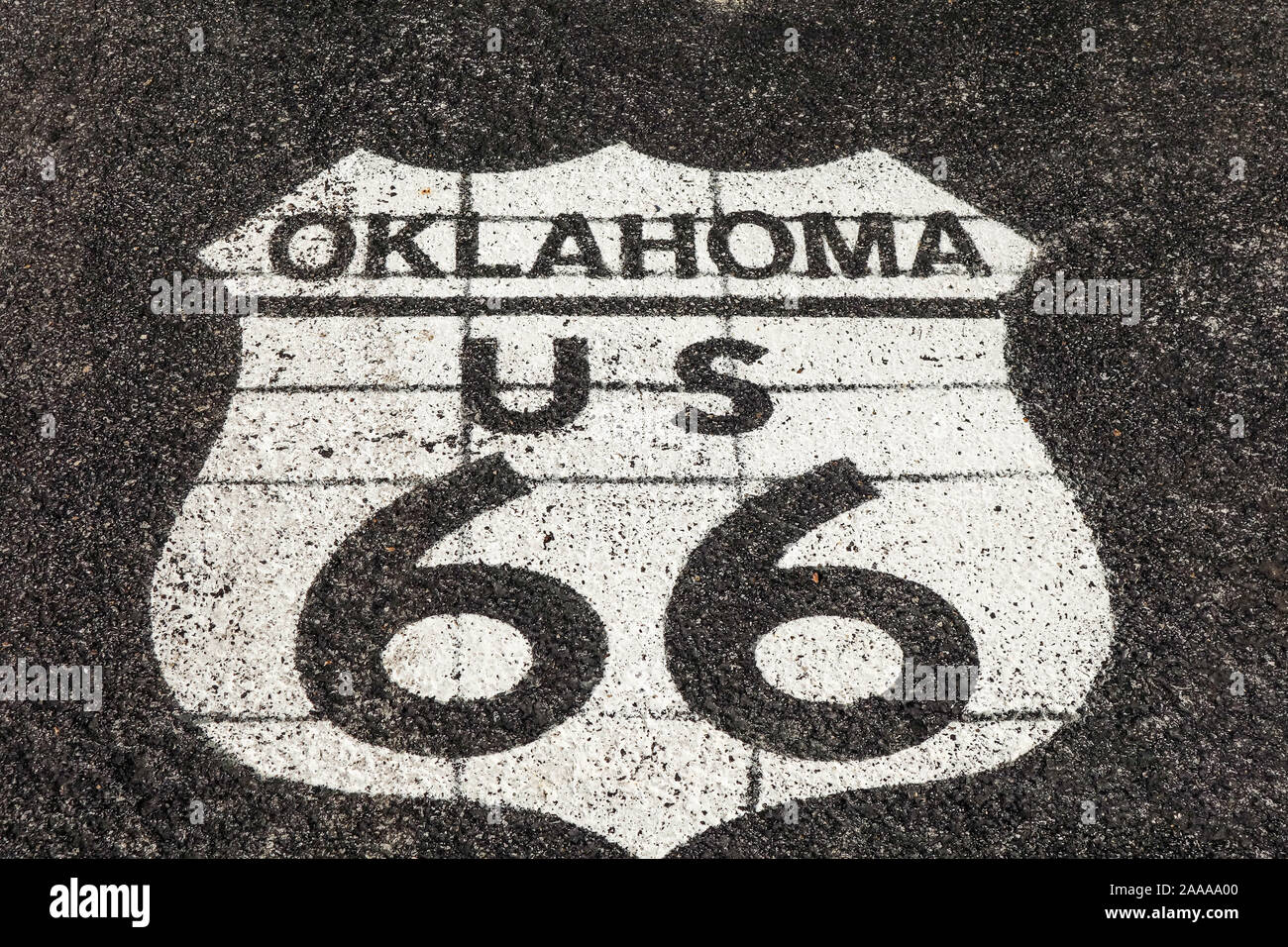 Melden sie uns 66 Entsprechend 66 in Oklahoma Route Stockfoto