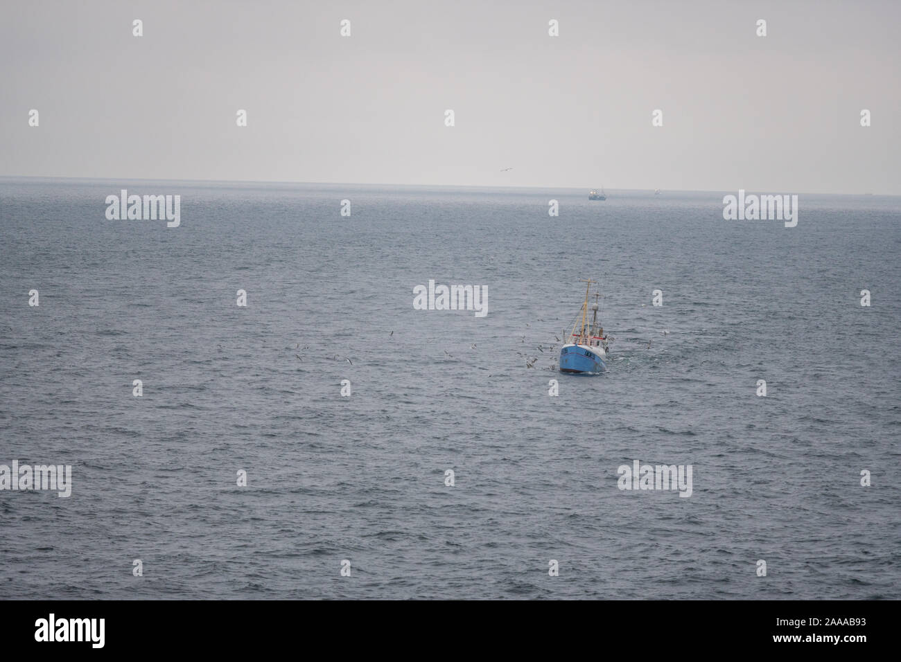 Angeln boote Angeln für lecker Fisch in der Nordsee Stockfoto