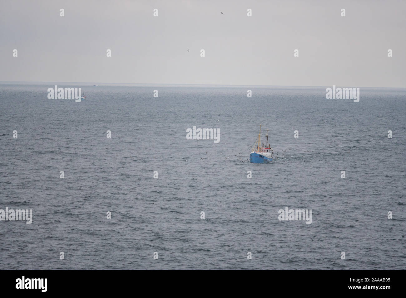 Angeln boote Angeln für lecker Fisch in der Nordsee Stockfoto