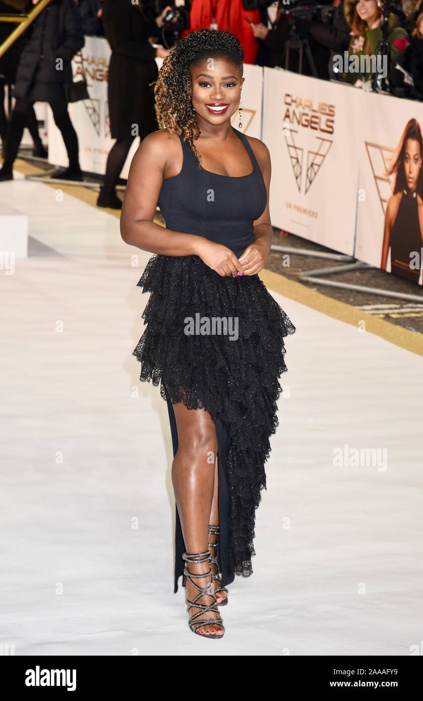 Clara Amfo. "Charlie's Angels"-UK Premiere, Curzon Mayfair, London. Großbritannien Stockfoto