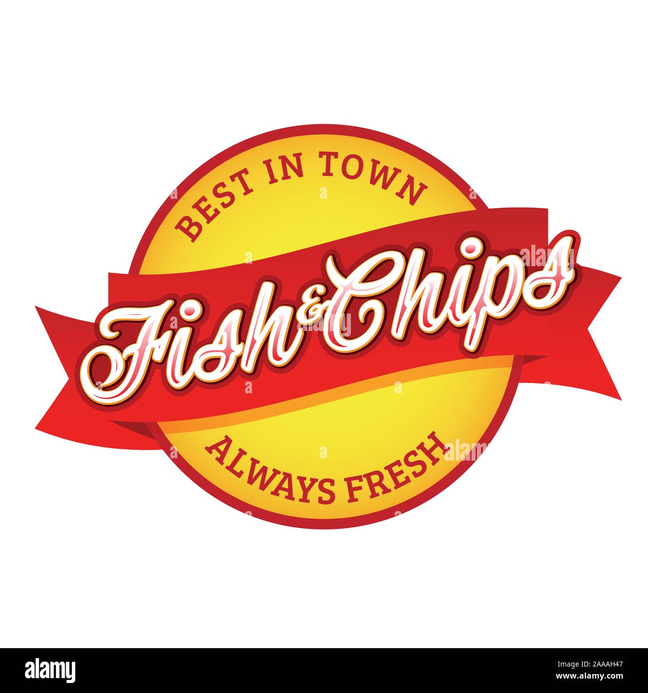 Vintage Fish und Chips Zeichen Schriftzug Stock Vektor
